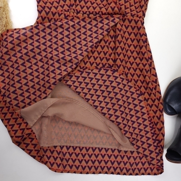 Tulle Coral Blue Patterned Sleeveless Dress Sz Xs - Picture 6 of 13